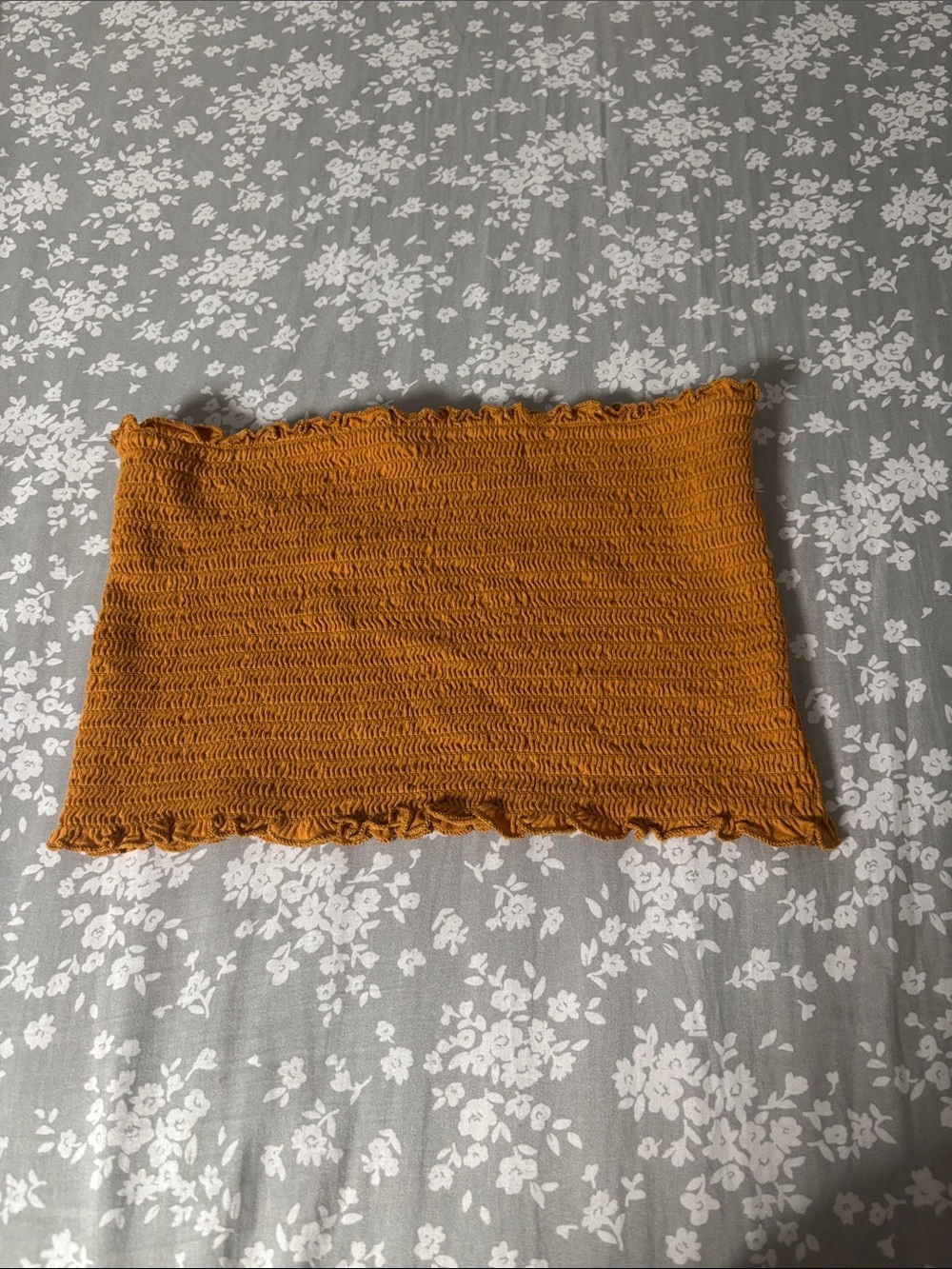 Mustard Smocked Tube top - Women's Stretchy